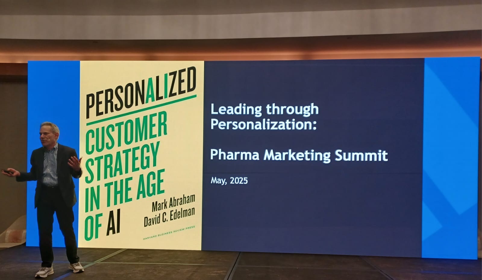Dave Edelman delivering a keynote on AI-Powered Marketing