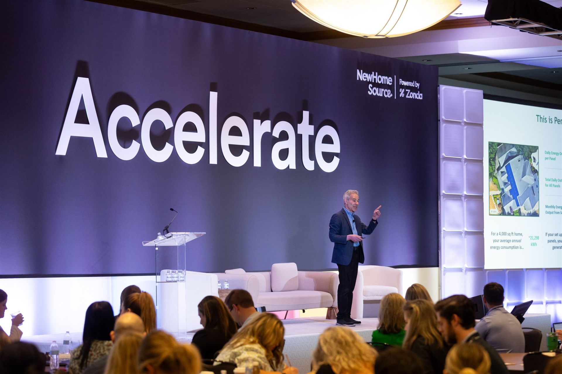 Dave Edelman delivering an AI marketing keynote on stage at a conference